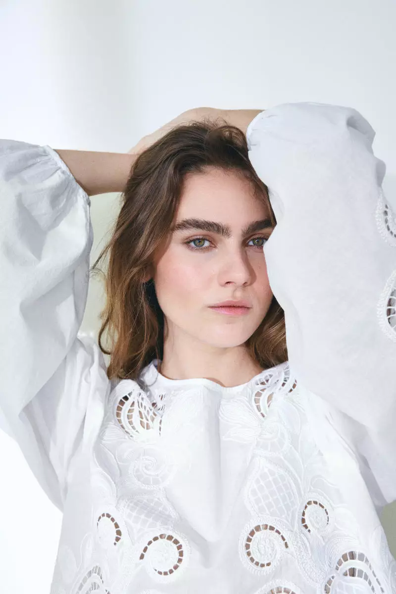 Broderie anglaise cotton blouse