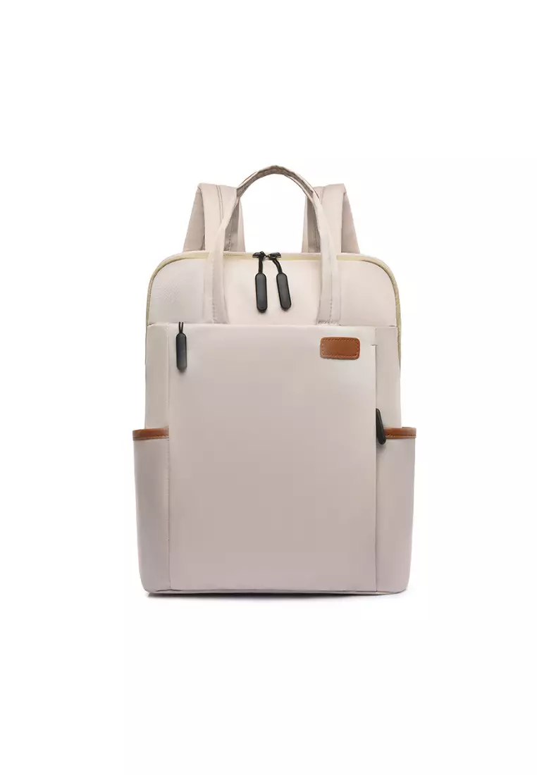 Laptop Off White Backpack Purse for Women 13.3 Inch Computer Business Stylish Off White Backpacks KCBAG2229