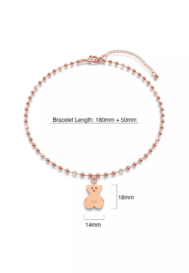Charmed Baby Bear Bracelet-Rose Gold
