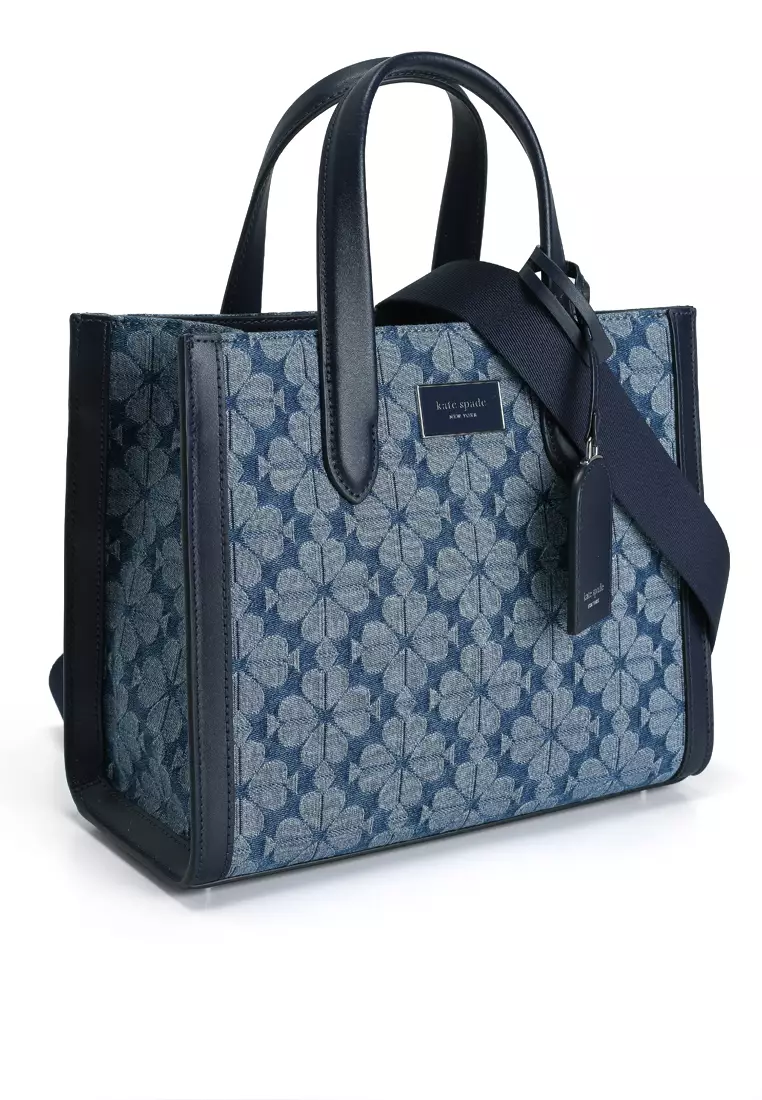Spade Flower Jacquard Denim Manhattan Small Tote Bag