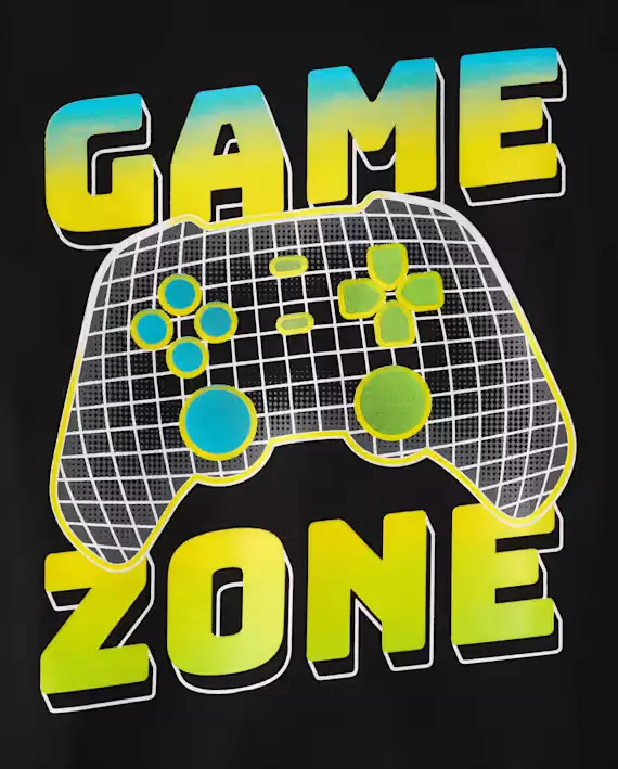 Jual The Children's Place Boys Game Zone Graphic Tee - Black - Kaos ...
