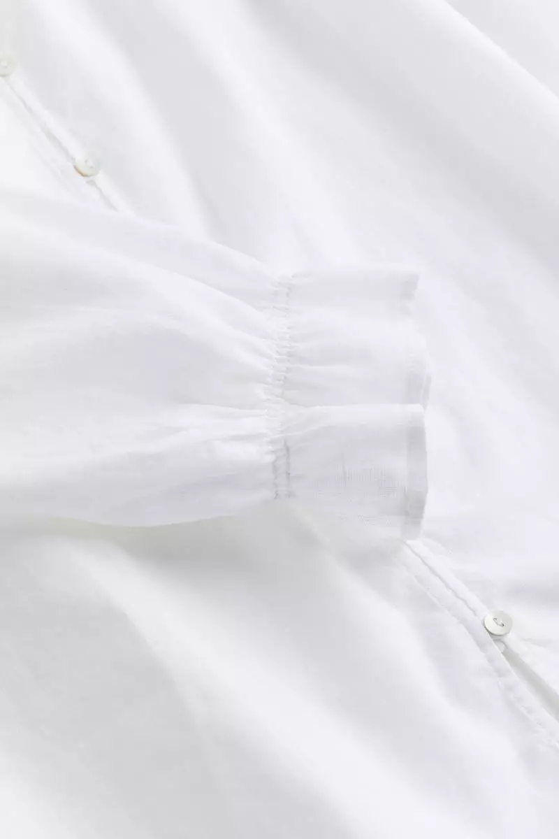 Linen-blend blouse