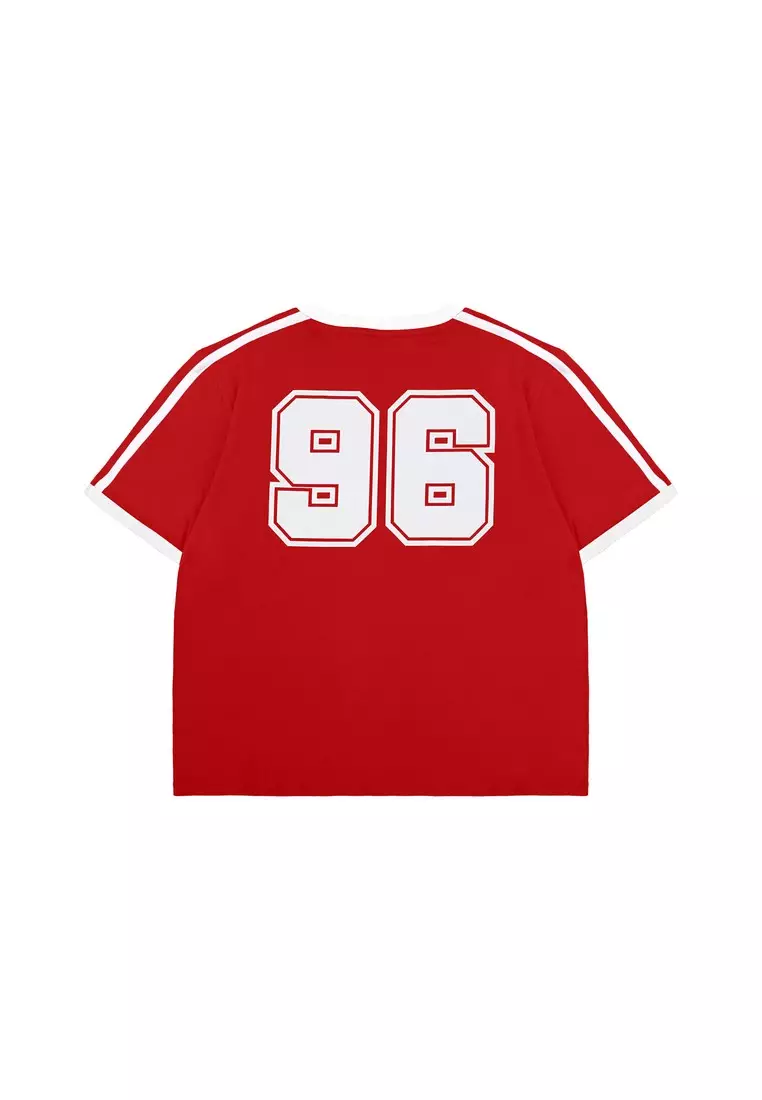 3Second Kaos Wanita Lengan Pendek Boxy Fit Katun Soccer 470225