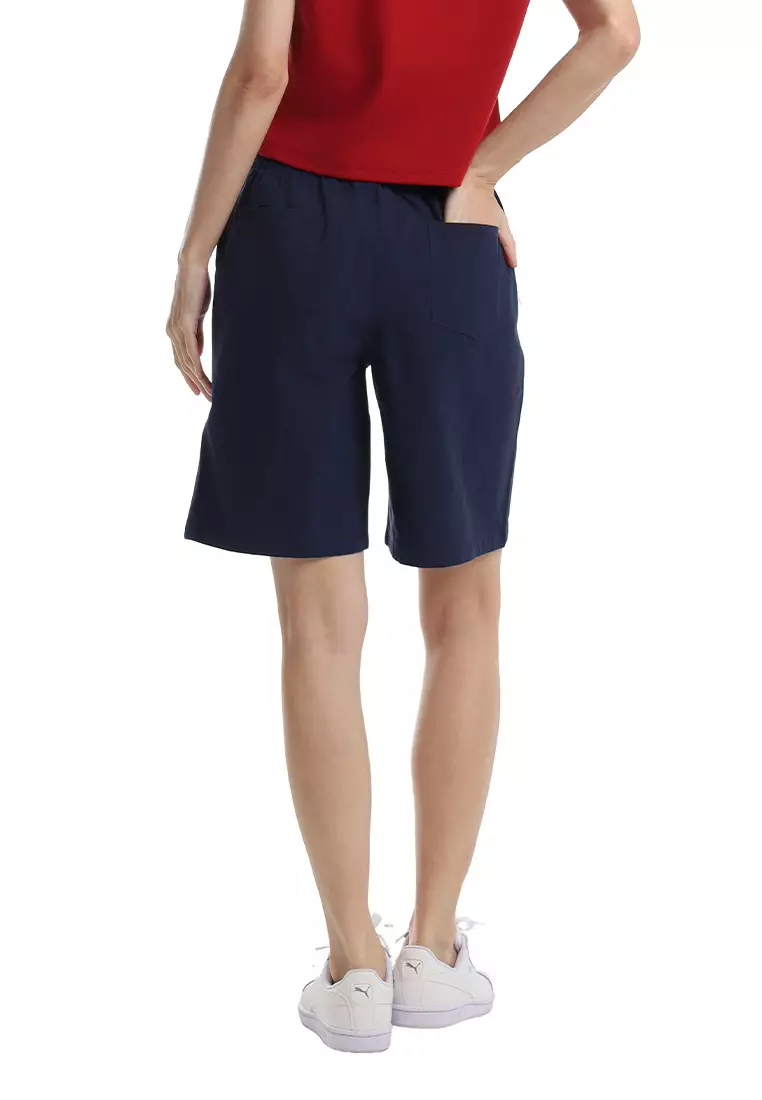 Ladies Elastic Waist Bermuda Shorts - 865116-33Navy