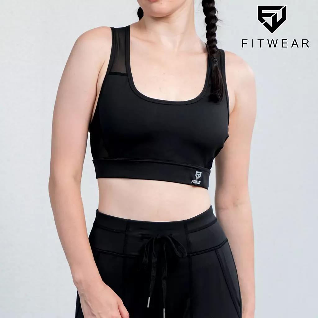 Fitwear Sportbra Olahraga Wanita YASMIN RACERBACK MESH - BLACK