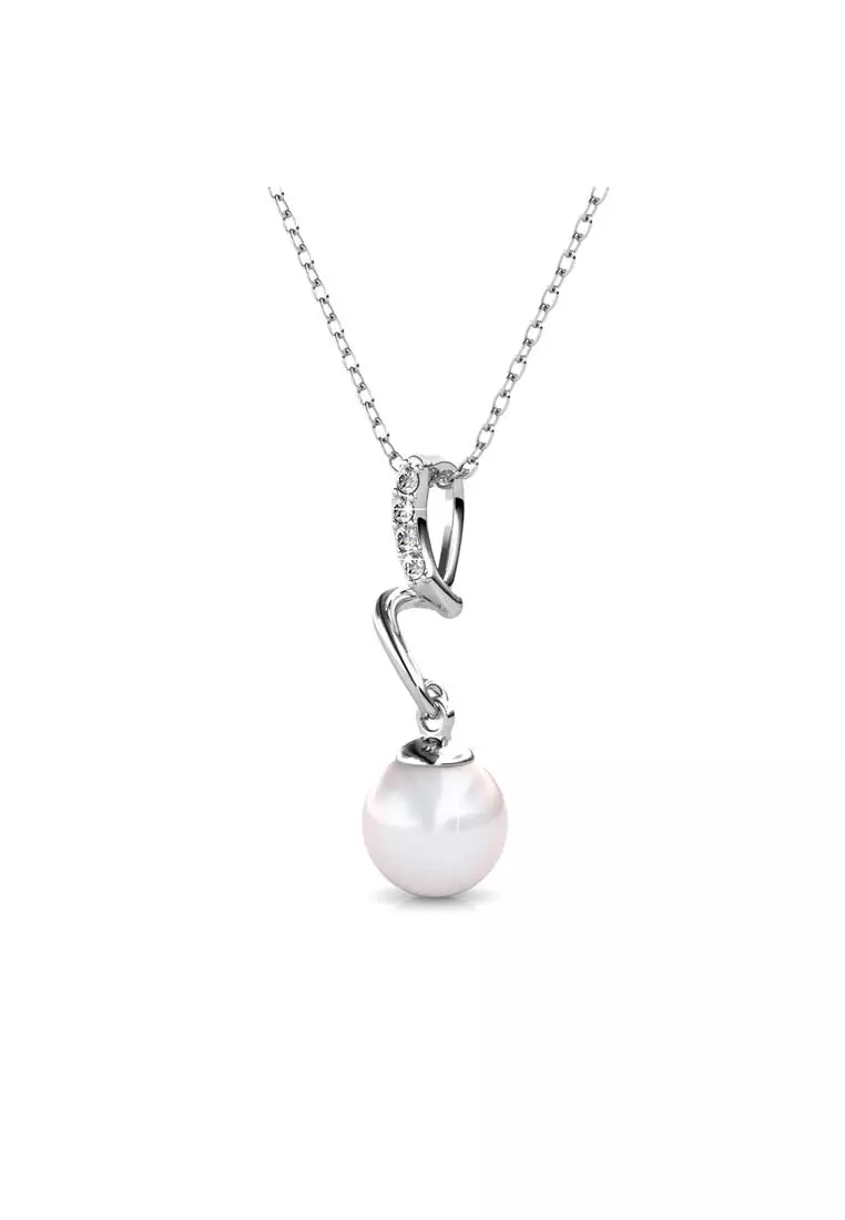 Waver Pearl Pendant WG - Kalung Crystal by Her Jewellery