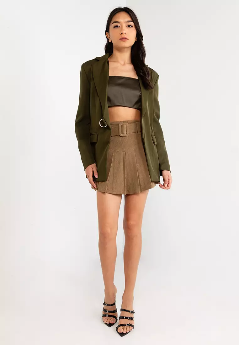 Back Slit Belted Blazer
