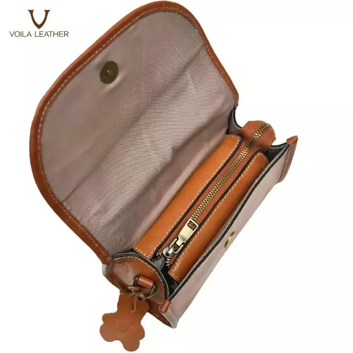 VOILA LEATHER Tas Selempang Wanita Kulit Asli Genuine Leather Sling Bag STELLA Havana