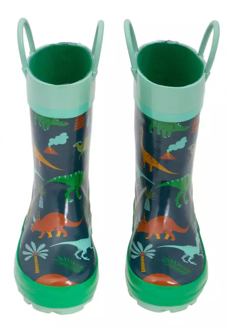 Rain Boots Dino Green