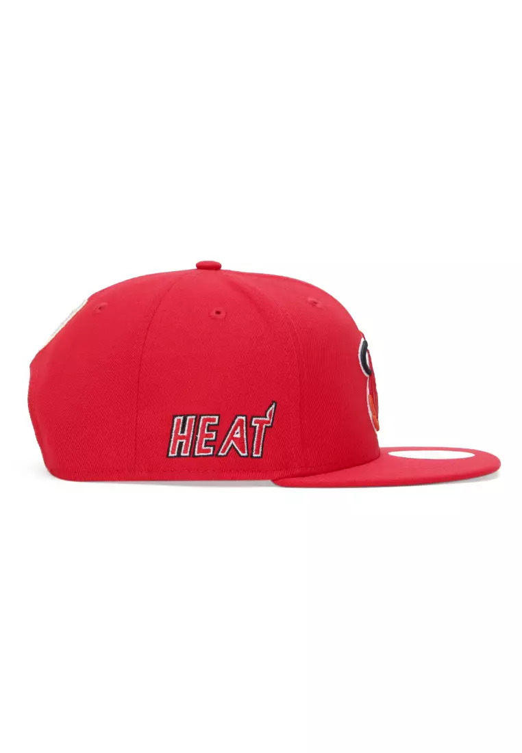 New Era Men's New Era Red Miami Heat Throwback T-Shirt