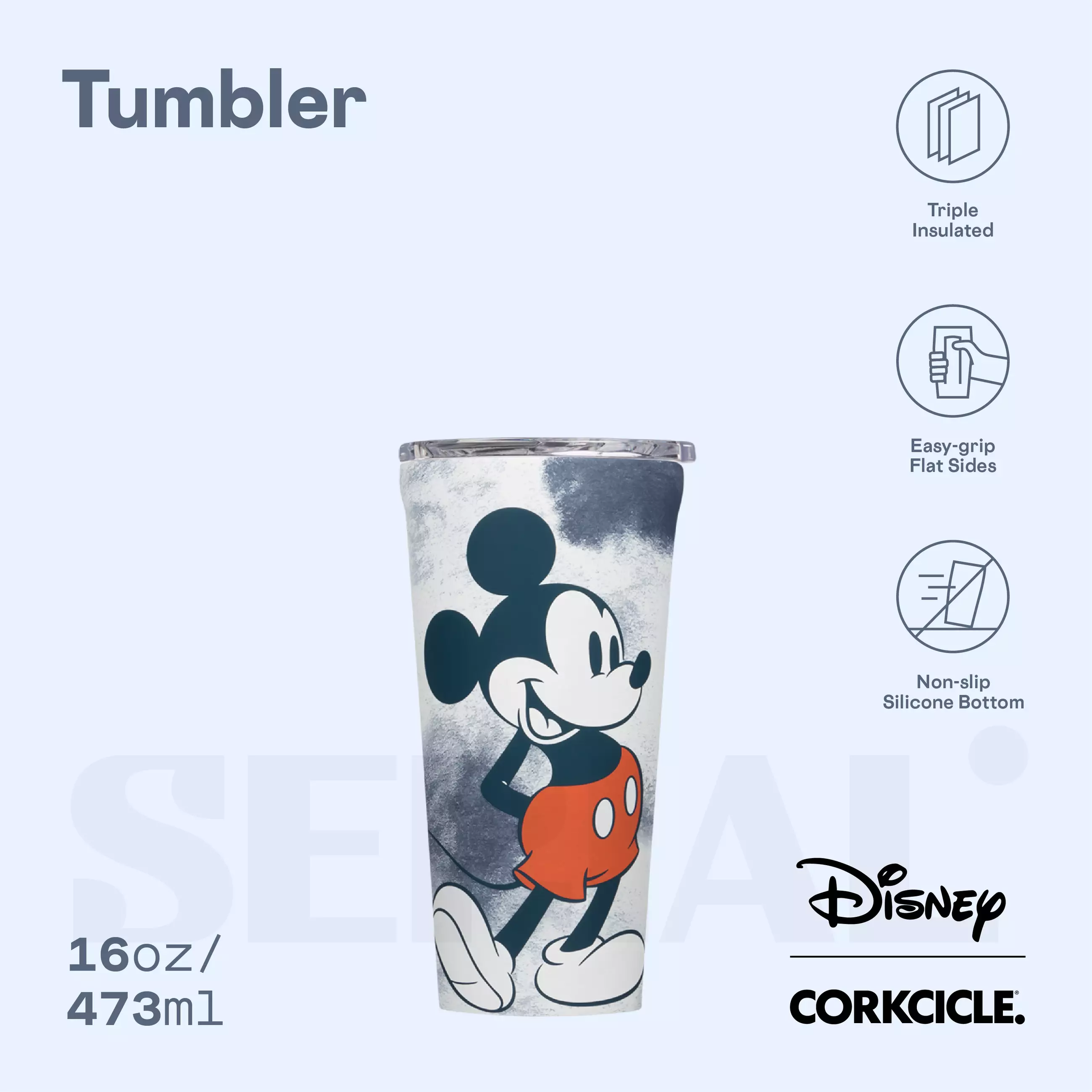 CORKCICLE® Tumbler 16oz - Disney Mickey Tie Dye