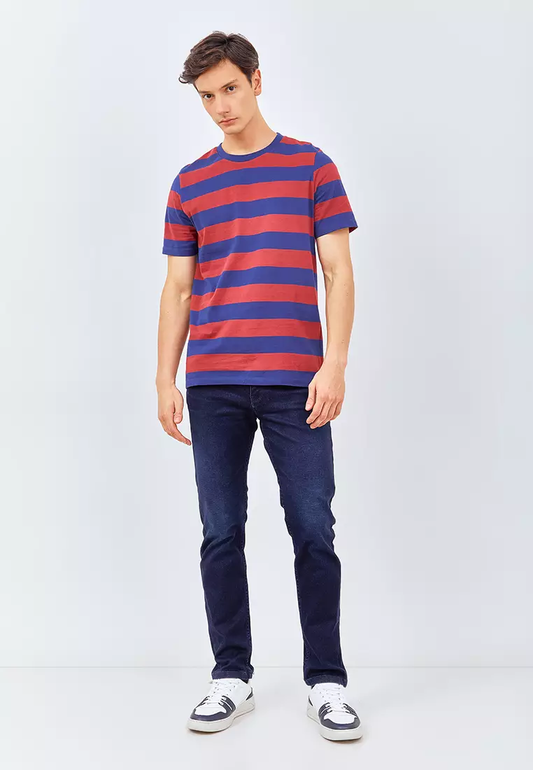 Manzone Kaos Lengan Pendek Pria ALVARO 3 - RED Colour RED