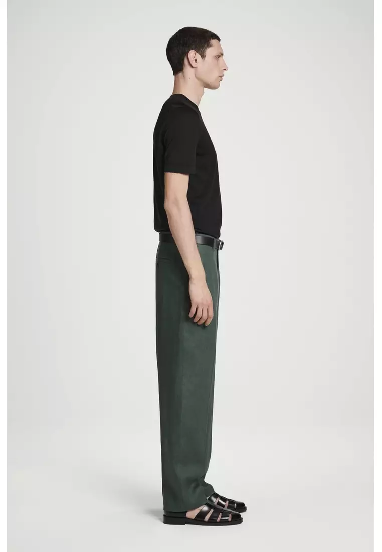 RELAXED LINEN TAPERED TROUSERS