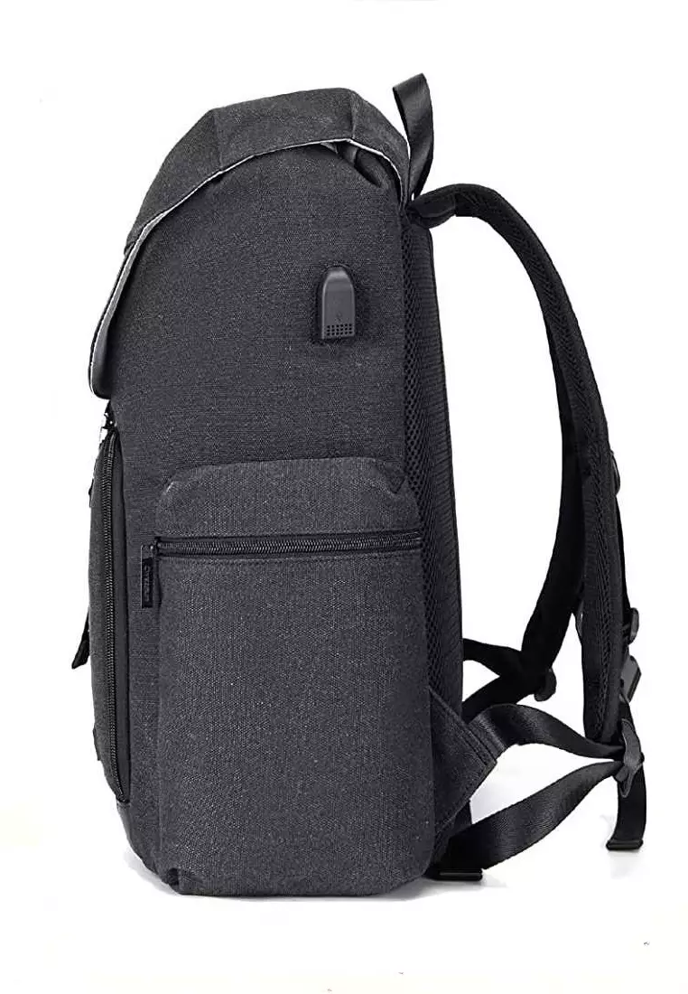 Ronney Tas Kamera DSLR Unisex Multifungsi Camera Backpack Waterproof Material Canvas PU ORIGINAL - Black
