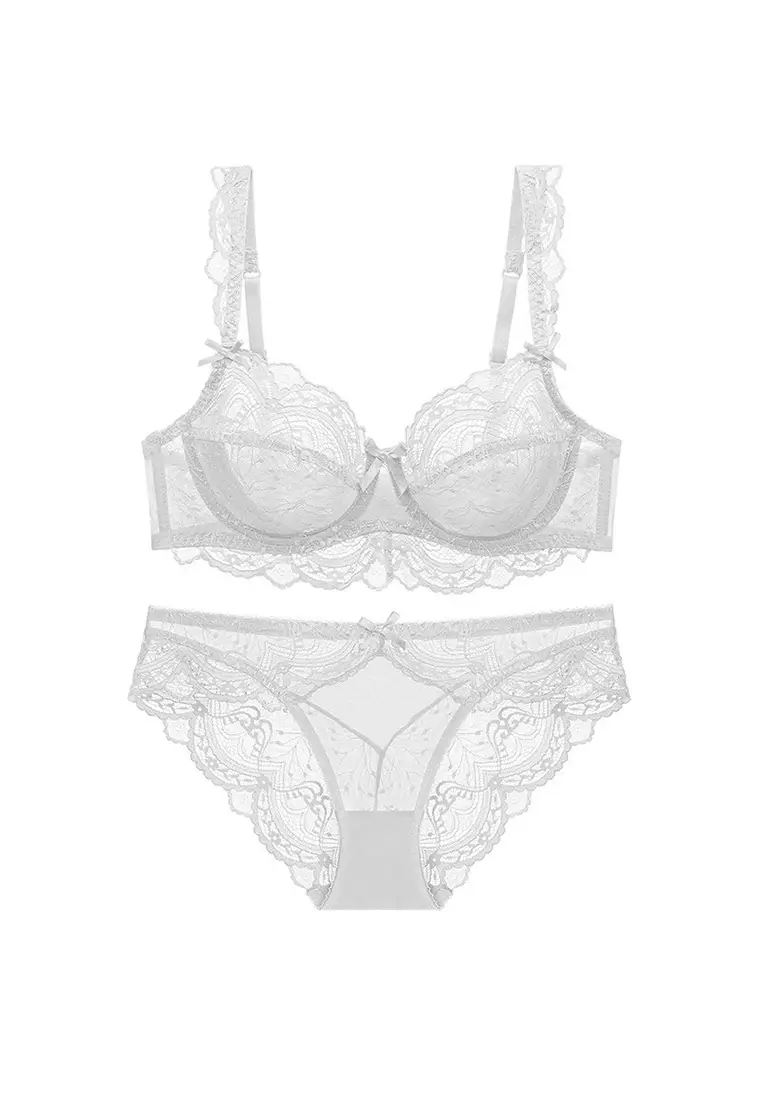 Buy LYCKA LMM0131a-Lady Two Piece Sexy Bra and Panty Lingerie Sets (White) 2024  Online