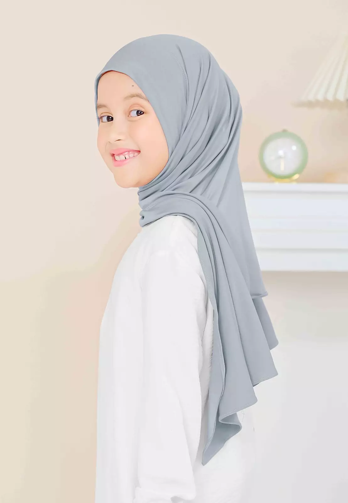 Cotton Bee - Calla Oval Instan | Hijab Pashmina Instan Anak - Silverberry