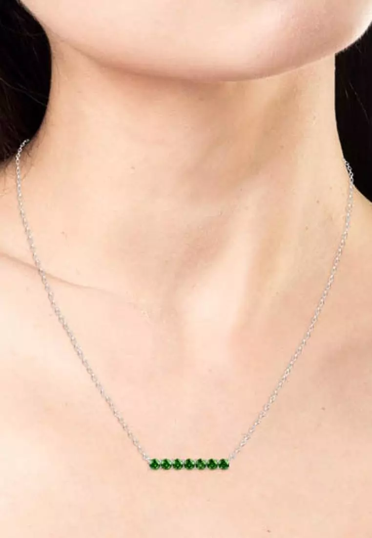 Myriad Birth Stone Pendant August Peridot WG - Kalung Crystal by Her Jewellery