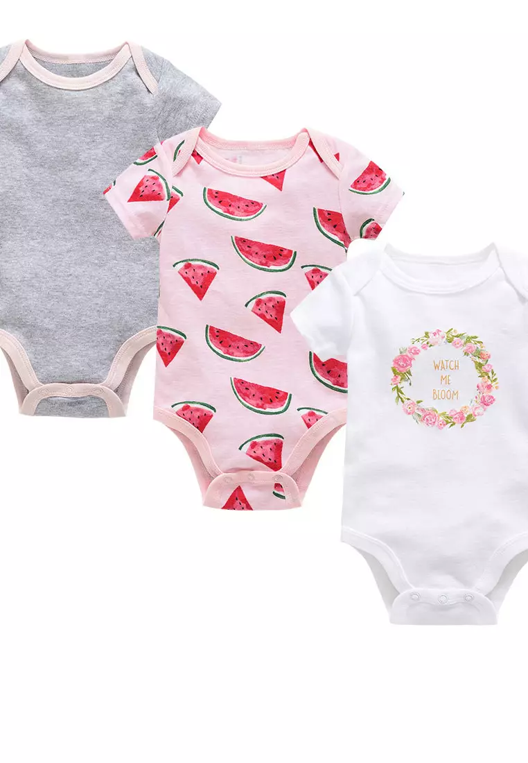 Set of 3 - Baby Summer Short Sleeve Bodysuit