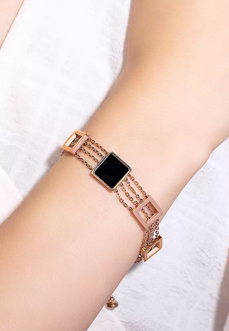 Glamourous Geometric Layered Chain Bracelet