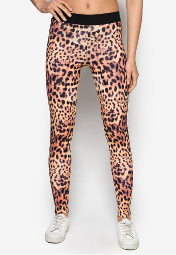 Leopard Presprit女裝int Leggings, 服飾, 長褲及內搭褲