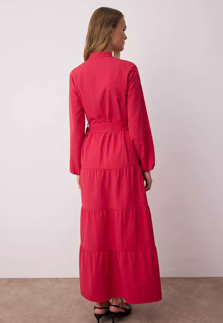 MODEST Belted Maxi Dress