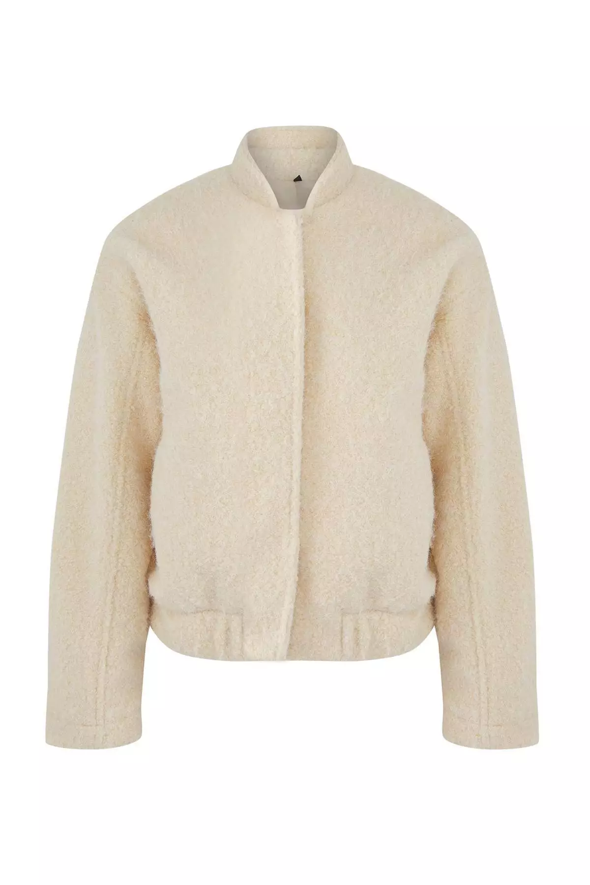 Ecru Regular Boucle Thin Jacket Coat