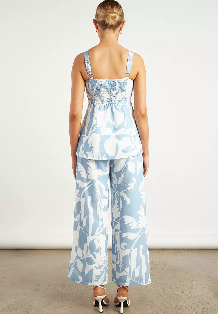 Tropical Icon Print Top and Pants Set