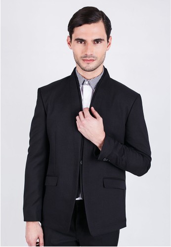 Johnwin - Slim Fit - Double Colar Formal Suits - Black.