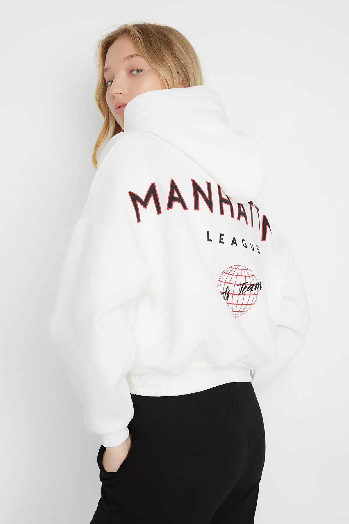 White hot sale hoodie graphic