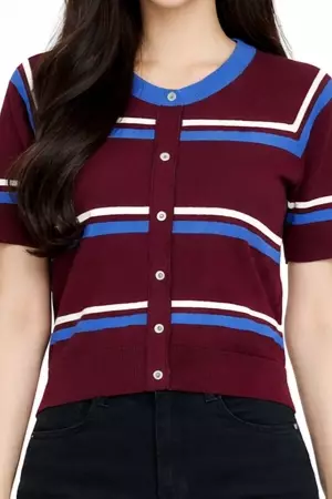 Yeon Knit Blouse in Maroon