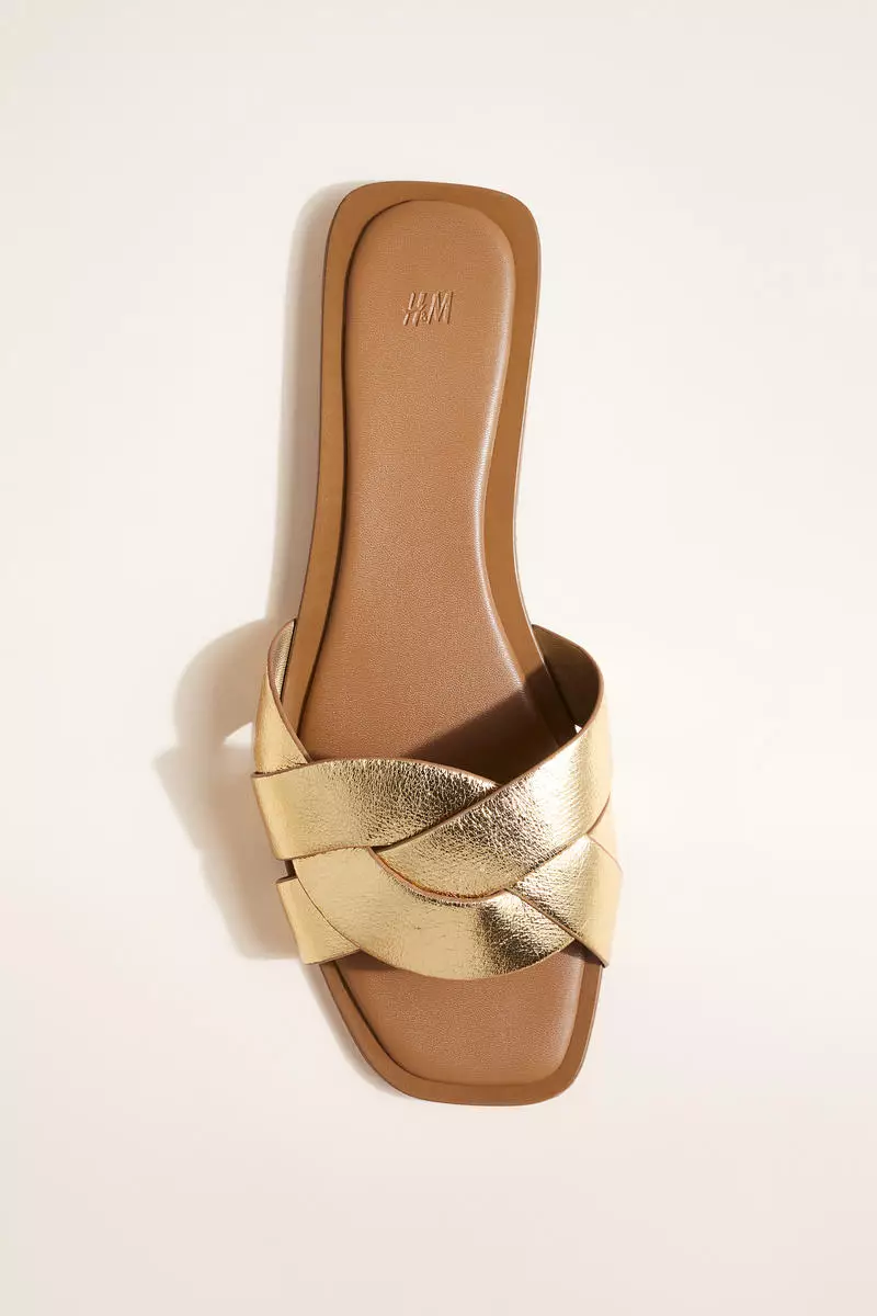 Gold discount sandals h&m