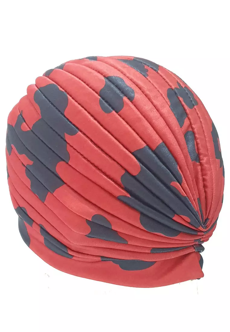 Printed Cow Print Turban Chilli Red