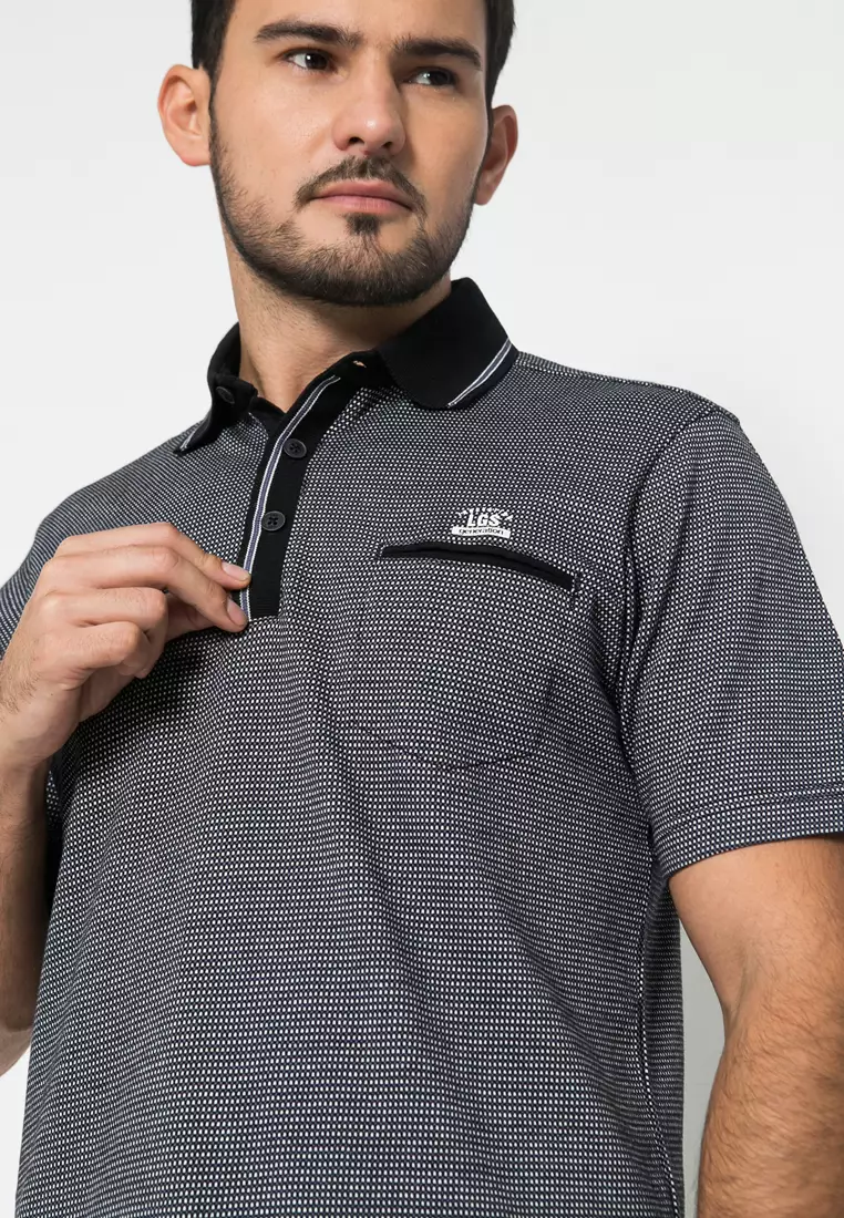 LGS - Kaos Polo - Warna Hitam - Motif Polos - Regular Fit - CTS.225.M2359.01.C