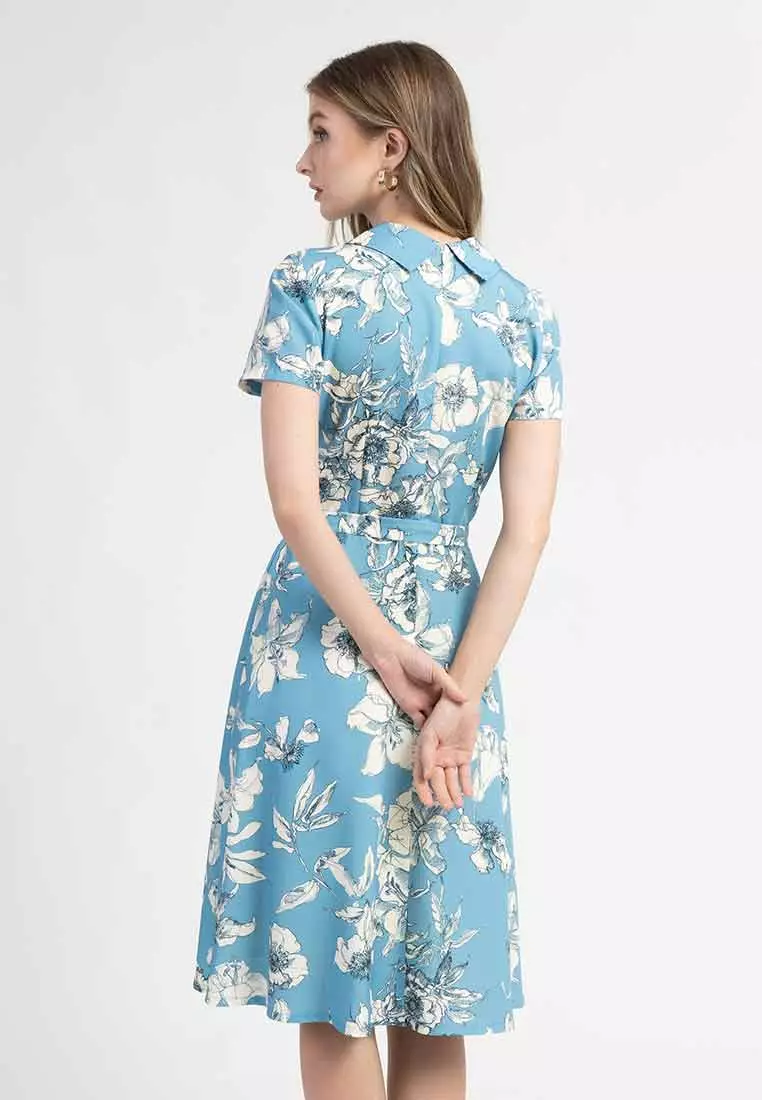 Nadia Floral Wrap A-Line Dres