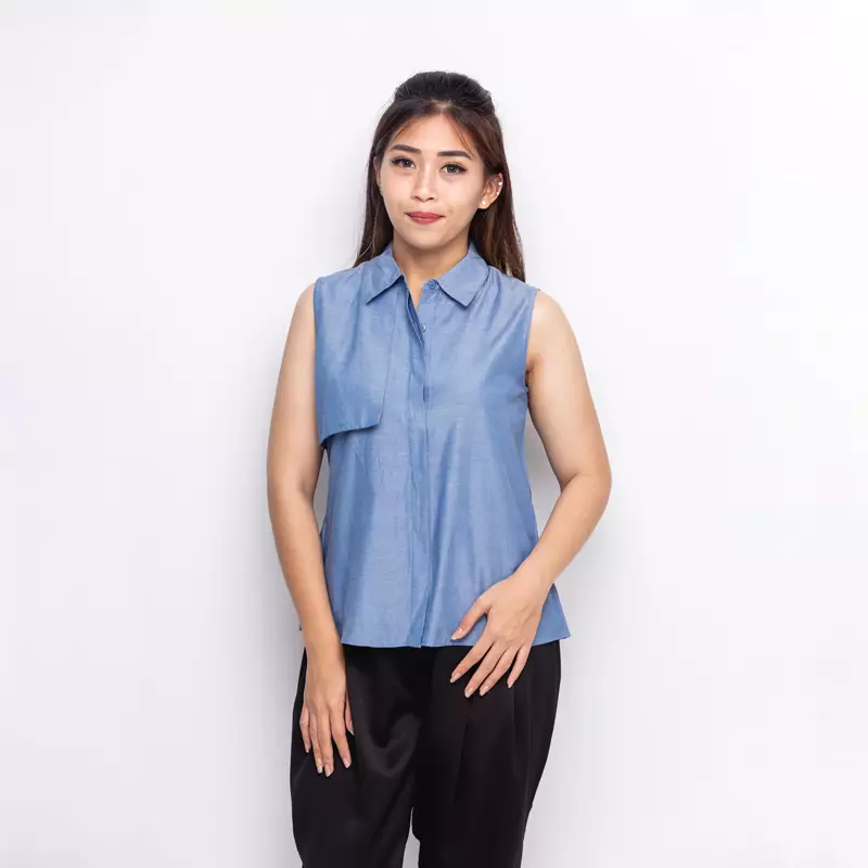 Sophistix Noir Denim Blouse In Blue