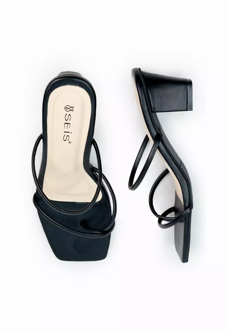 Seis Sophie Sandal Heels BLACK