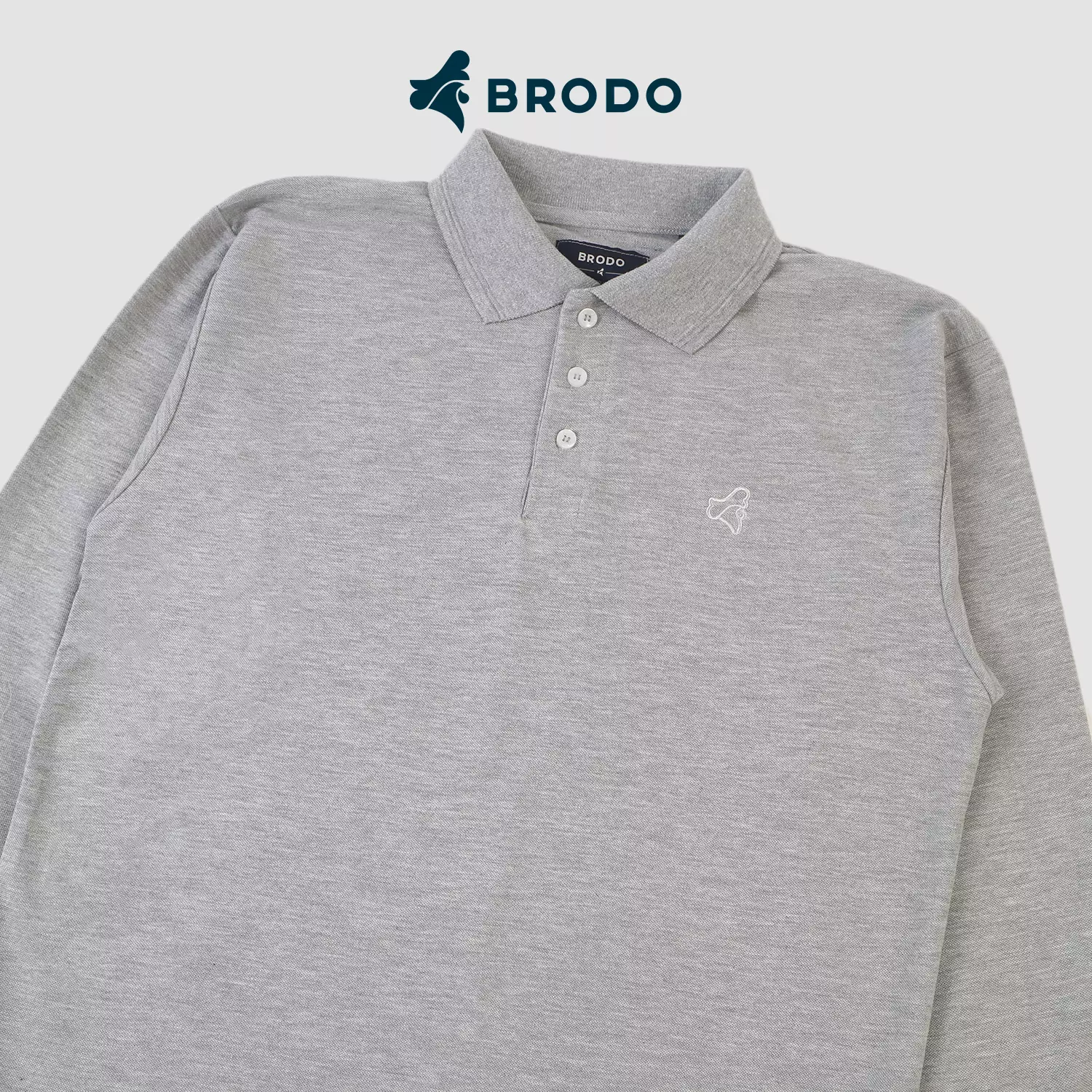 BRODO - Broshirt Polo Longsleeve Misty Grey