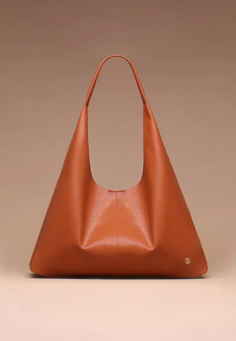 Silvertote Tas Bahu Wanita Allene Vegan Leather Hobo Brown