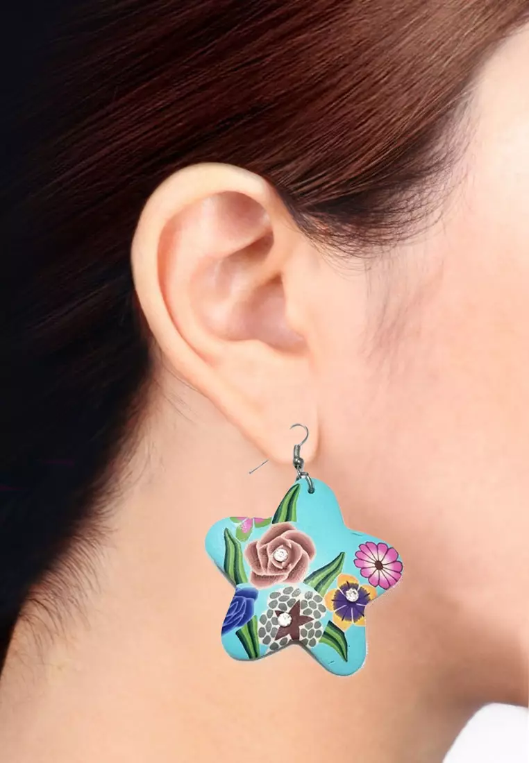 Star Diamante Earring Turqouise