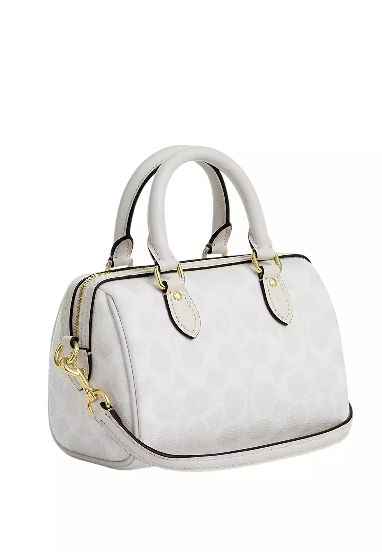 Mini Rowan Crossbody Bag In Signature Canvas - Gracier White
