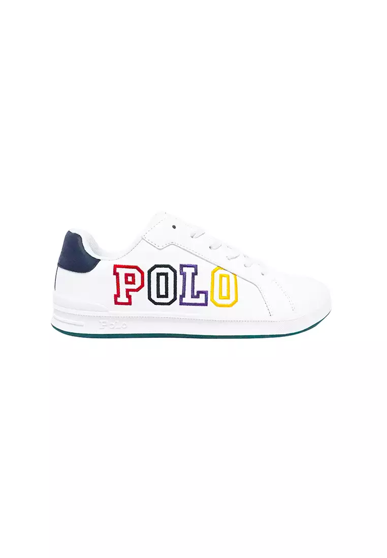 Discount on Polo Ralph Lauren  shoes - SKU: Heritage Court Ii Graphic White Navy Green Sneakers