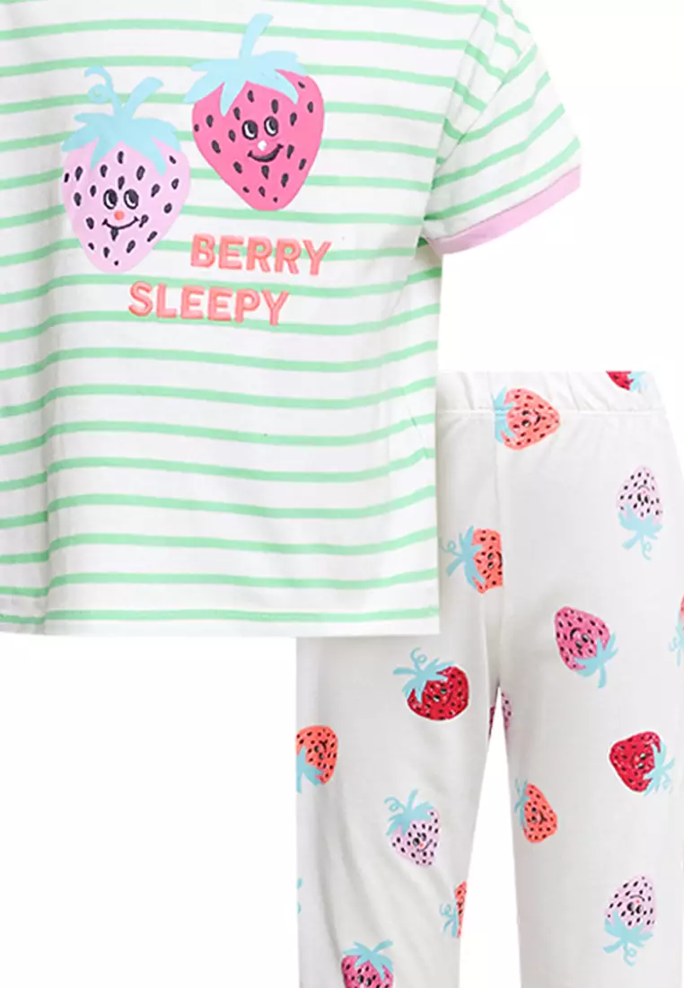 2pack Cotton Rich Fruit Print Pyjamas