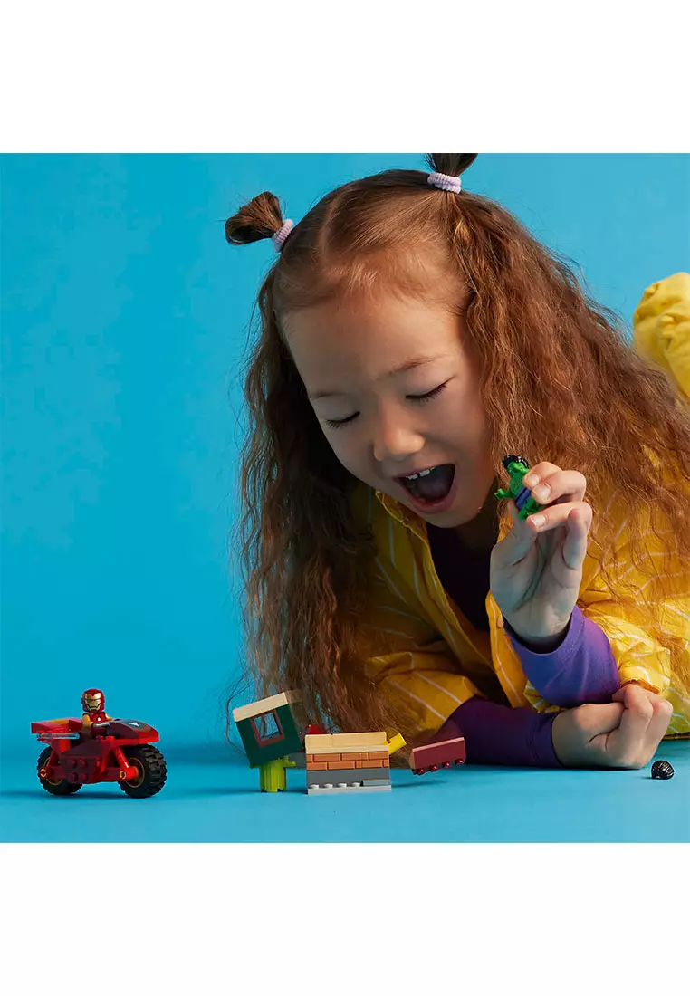 Super Heroes 76287 Iron Man with Bike and The Hulk, Age 4+, Building Blocks, 2024 (68pcs)