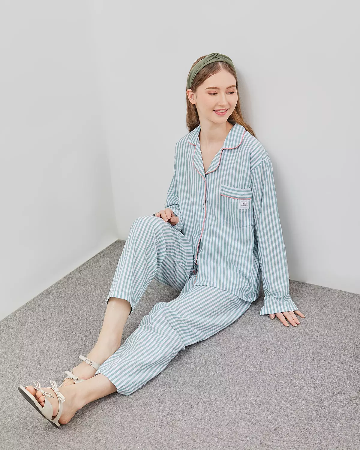Set Piyama Katun Celana Panjang - Milk Sorbet | Baju Tidur Sleepwear Wanita