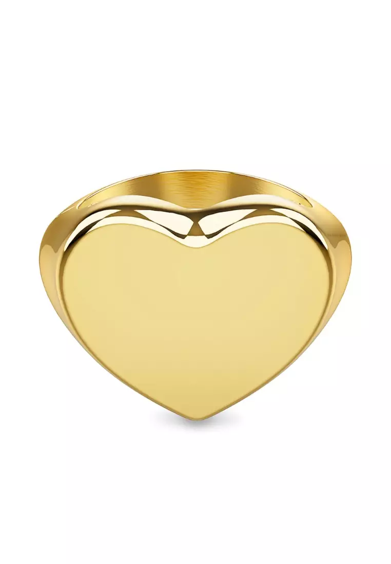 Heart's Desire Signet Gold Layered Ring in 16mm