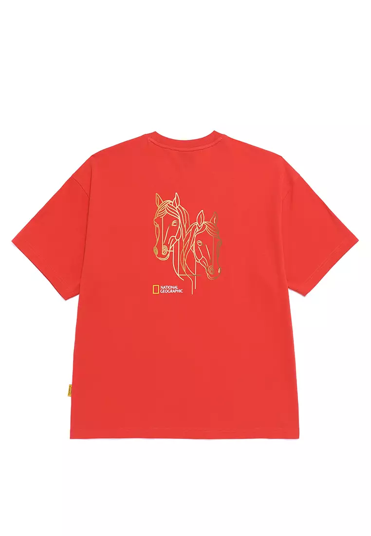 Unisex Year Of The Horse Graphic Pocket T-Shirt