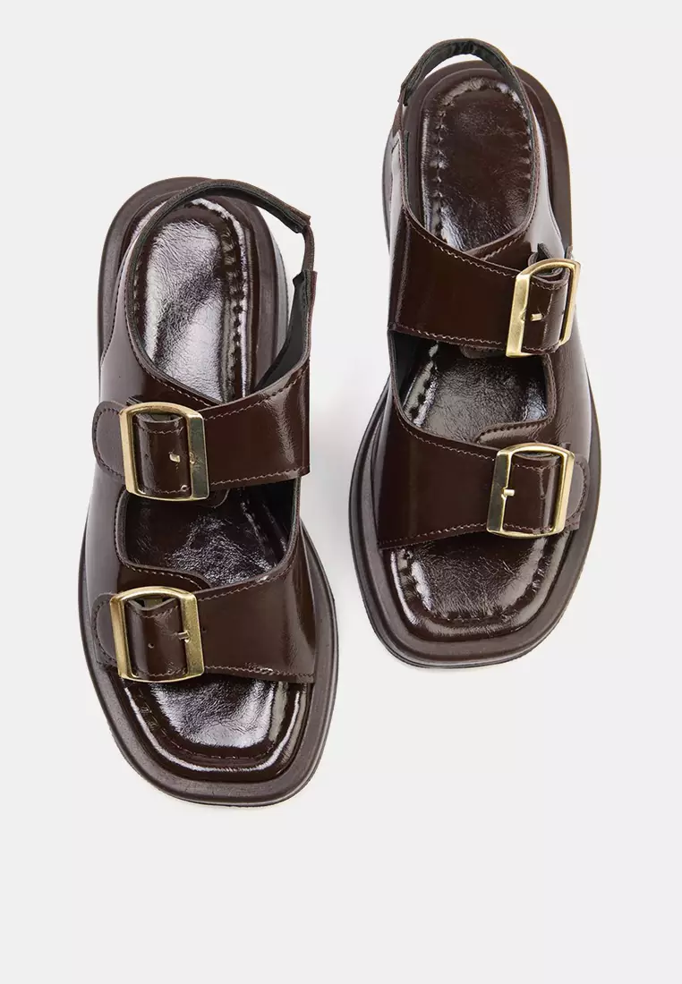 Double Buckle Thick Sole Sandals