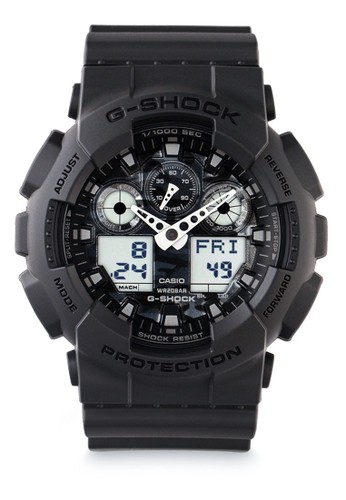 Jual G Shock Casio G Shock Jam Tangan Pria Black Resin Ga 100cf 8adr Original Zalora Indonesia