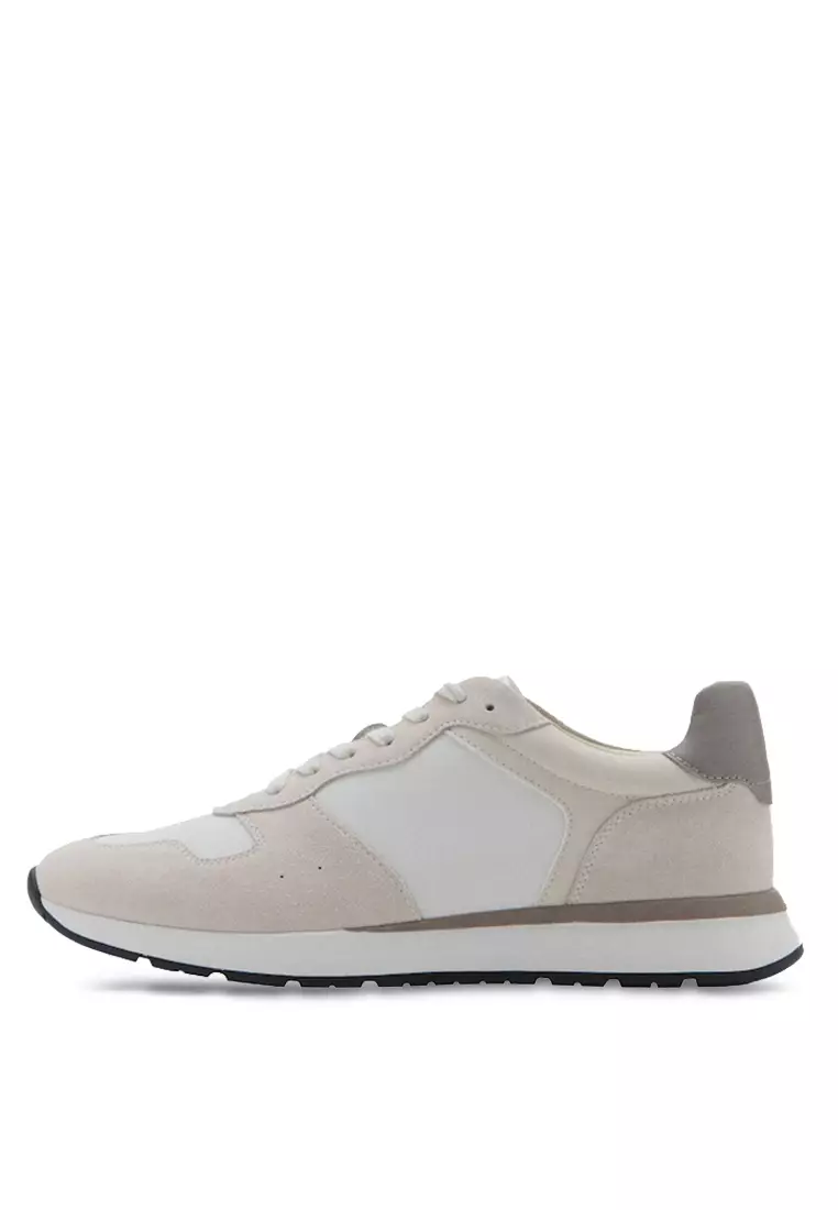 MANGO Man Leather Mixed Sneakers