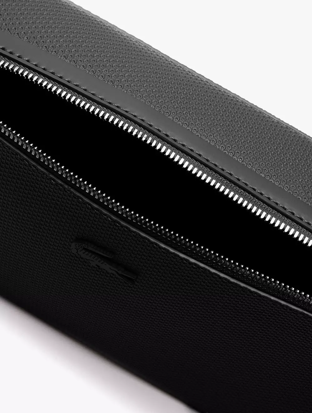 Men's Chantaco Matte Stitched Leather Zippered Crossbody Bag - Black